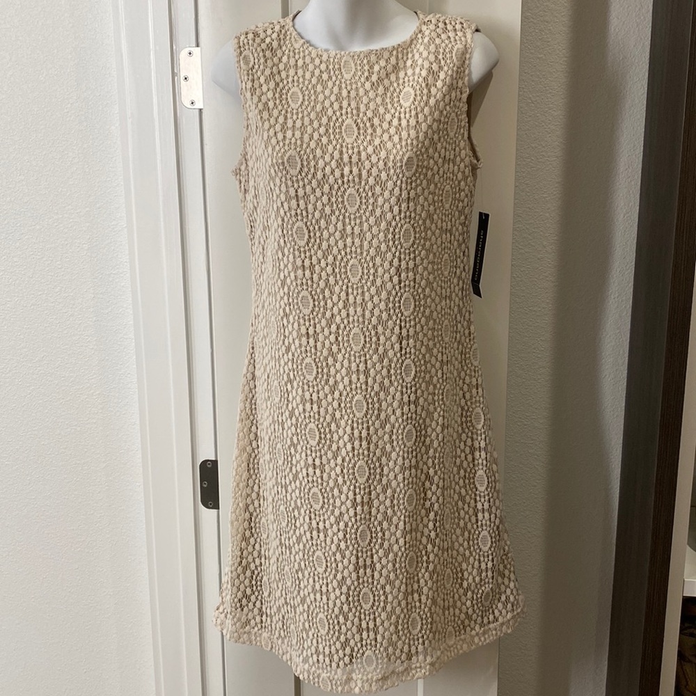 NWT Sharagano lace dress bone color